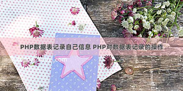 PHP数据表记录自己信息 PHP对数据表记录的操作