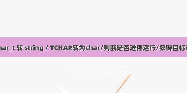 (C++)wchar_t 转 string / TCHAR转为char/判断是否进程运行/获得目标进程的入口