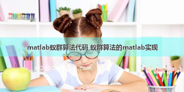 matlab蚁群算法代码 蚁群算法的matlab实现