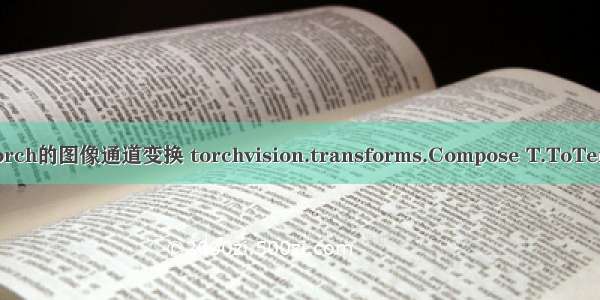 pytorch的图像通道变换 torchvision.transforms.Compose T.ToTensor