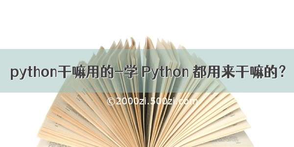 python干嘛用的-学 Python 都用来干嘛的？