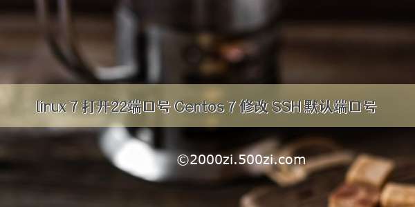 linux 7 打开22端口号 Centos 7 修改 SSH 默认端口号