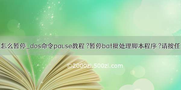 ping的时候怎么暂停_dos命令pause教程 ?暂停bat批处理脚本程序 ?请按任意键继续...