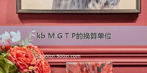 kb M G T P的换算单位