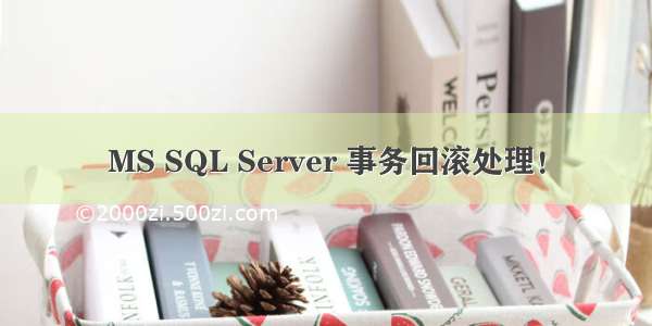 MS SQL Server 事务回滚处理！