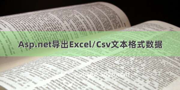 Asp.net导出Excel/Csv文本格式数据