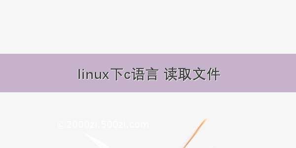 linux下c语言 读取文件