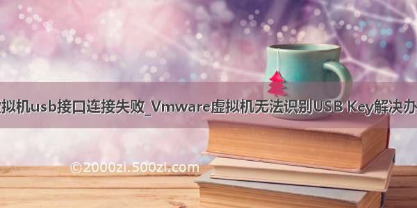 虚拟机usb接口连接失败_Vmware虚拟机无法识别USB Key解决办法