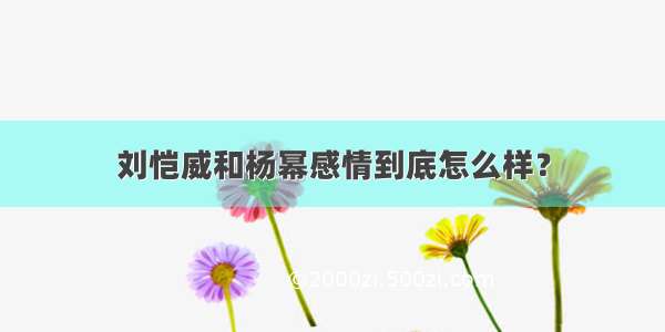 刘恺威和杨幂感情到底怎么样？