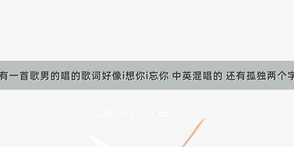 有一首歌男的唱的歌词好像i想你i忘你 中英混唱的 还有孤独两个字