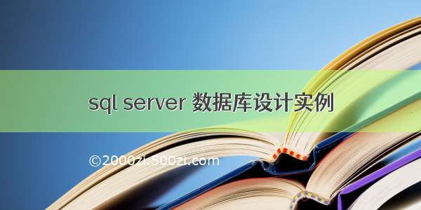 sql server 数据库设计实例