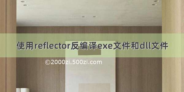 使用reflector反编译exe文件和dll文件