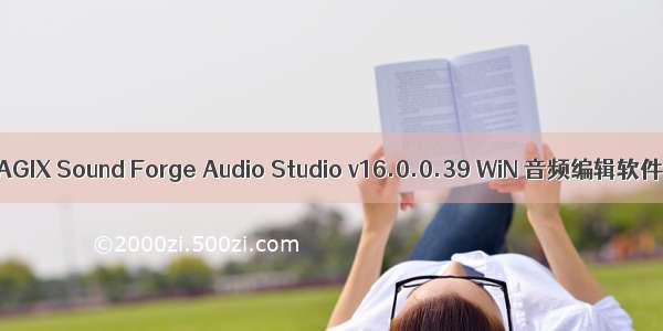 MAGIX Sound Forge Audio Studio v16.0.0.39 WiN 音频编辑软件