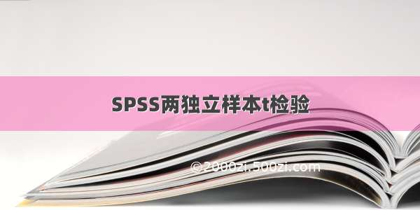 SPSS两独立样本t检验