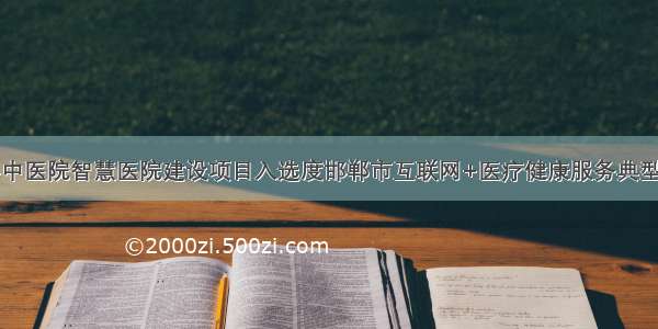 涉县中医院智慧医院建设项目入选度邯郸市互联网+医疗健康服务典型案例