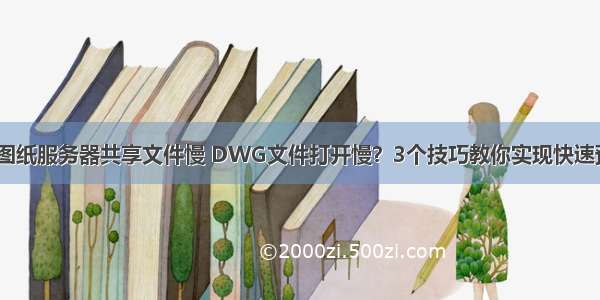 cad图纸服务器共享文件慢 DWG文件打开慢？3个技巧教你实现快速预览！