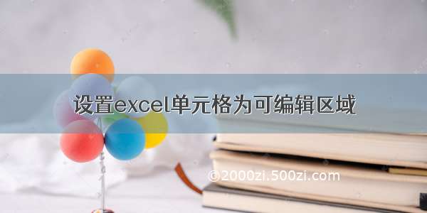 设置excel单元格为可编辑区域