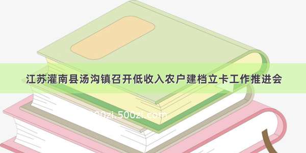 江苏灌南县汤沟镇召开低收入农户建档立卡工作推进会