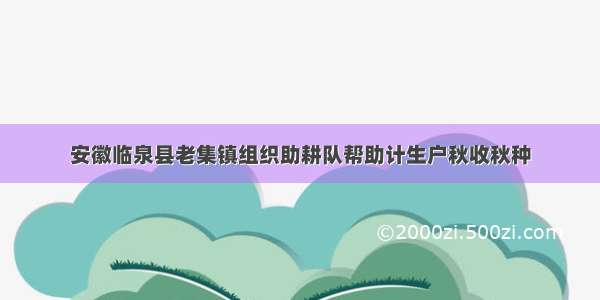 安徽临泉县老集镇组织助耕队帮助计生户秋收秋种