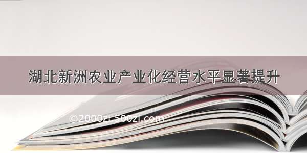 湖北新洲农业产业化经营水平显著提升