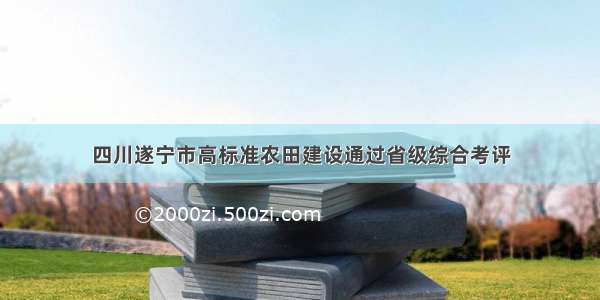 四川遂宁市高标准农田建设通过省级综合考评