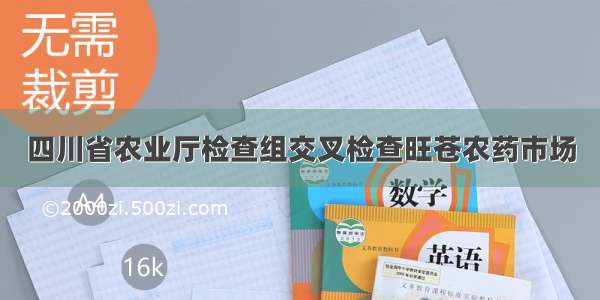 四川省农业厅检查组交叉检查旺苍农药市场