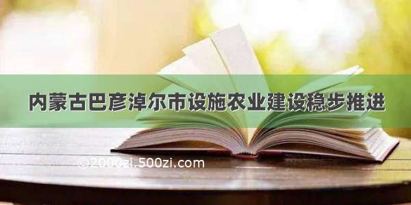 内蒙古巴彦淖尔市设施农业建设稳步推进