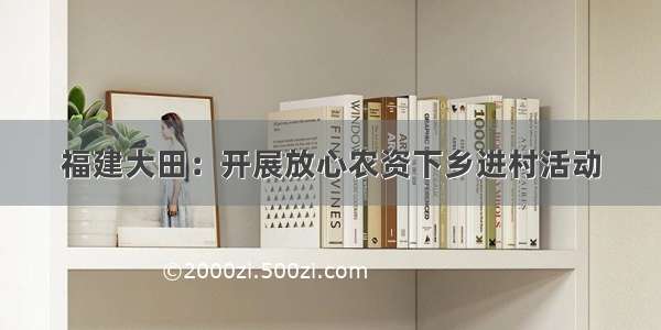 福建大田：开展放心农资下乡进村活动