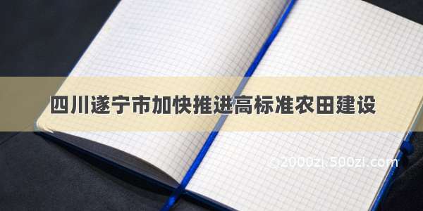 四川遂宁市加快推进高标准农田建设