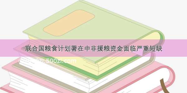 联合国粮食计划署在中非援粮资金面临严重短缺