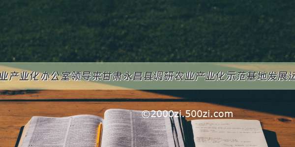 省市农业产业化办公室领导来甘肃永昌县调研农业产业化示范基地发展运行情况