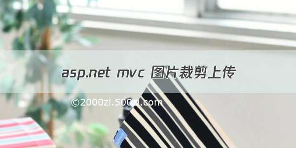 asp.net mvc 图片裁剪上传