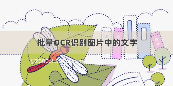 批量OCR识别图片中的文字