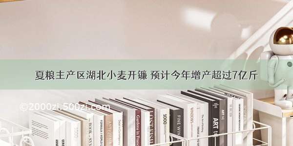 夏粮主产区湖北小麦开镰 预计今年增产超过7亿斤