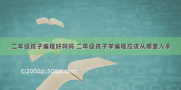 二年级孩子编程好吗吗 二年级孩子学编程应该从哪里入手