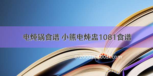 电炖锅食谱 小熊电炖盅1081食谱