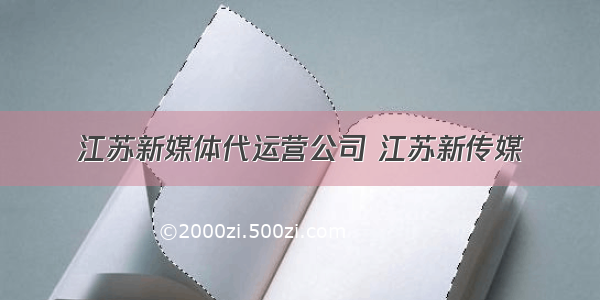 江苏新媒体代运营公司 江苏新传媒