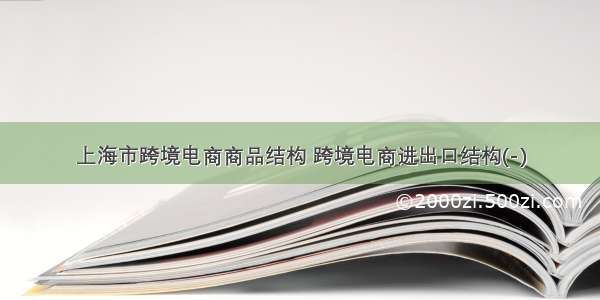 上海市跨境电商商品结构 跨境电商进出口结构(-)