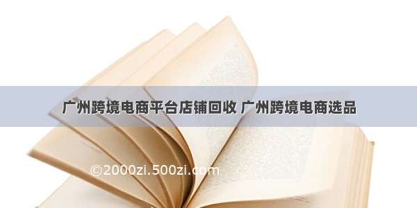 广州跨境电商平台店铺回收 广州跨境电商选品