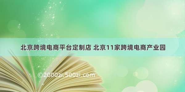 北京跨境电商平台定制店 北京11家跨境电商产业园