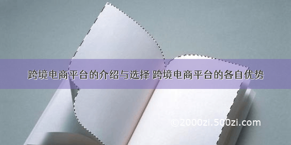 跨境电商平台的介绍与选择 跨境电商平台的各自优势