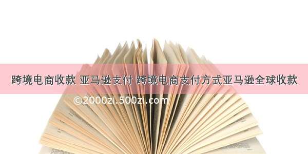 跨境电商收款 亚马逊支付 跨境电商支付方式亚马逊全球收款