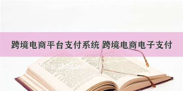 跨境电商平台支付系统 跨境电商电子支付