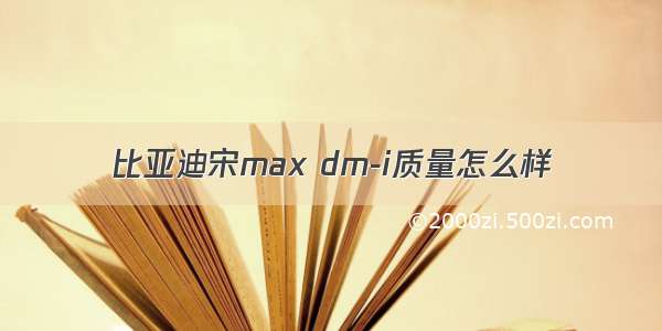 比亚迪宋max dm-i质量怎么样