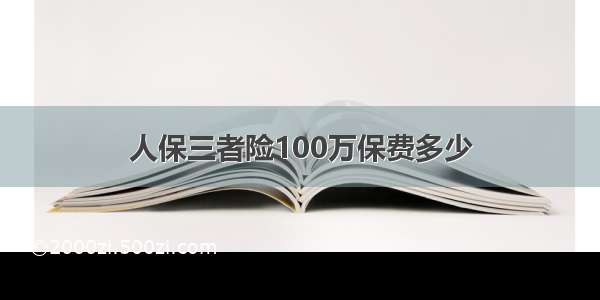 人保三者险100万保费多少