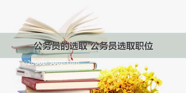 公务员的选取 公务员选取职位