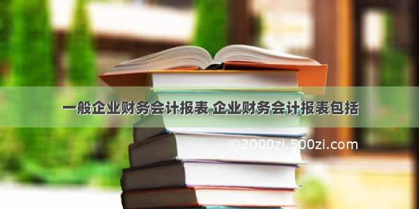 一般企业财务会计报表 企业财务会计报表包括