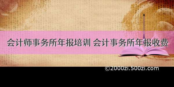 会计师事务所年报培训 会计事务所年报收费