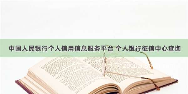 中国人民银行个人信用信息服务平台 个人银行征信中心查询