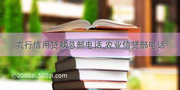 农行信用贷款总部电话 农业信贷部电话